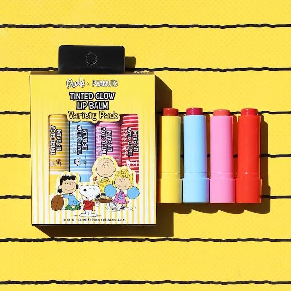 Rude Cosmetics - Peanuts Tinted Glow Lip Balm Variety Pack