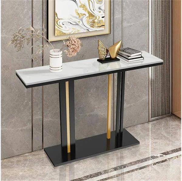 Delicate Texture Marble Console Table Entry Table