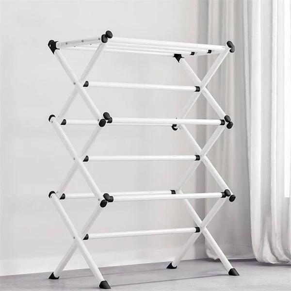 Coat Hanger 3 Tier Folding Clothes Horse Airer Drying Rack Laundry Dryer Concertina Indoor Outdoor Unisex