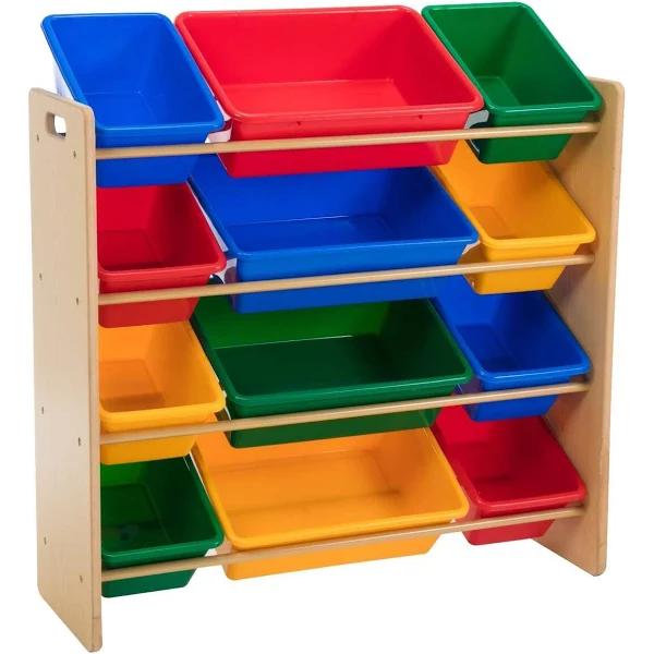 Kids Toy Organiser Shelf Storage Rack - 12 Bins