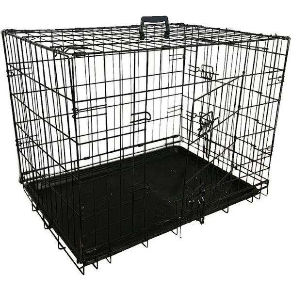 Salesbay 48inch Collapsible Pet Dog Cage Wire Metal Crate Kennel Portable Puppy Cat Rabbit House Wws