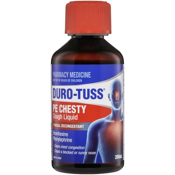 Duro-Tuss PE Chesty Cough Liquid + Nasal Decongestant 200ml