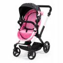 Bayer Xeo Compact Doll Pram - Pink w/White Hearts & Pink Bow New