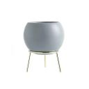 Nordic Ceramic Arc Pot with Metal Stand Home Decor Plant Pot