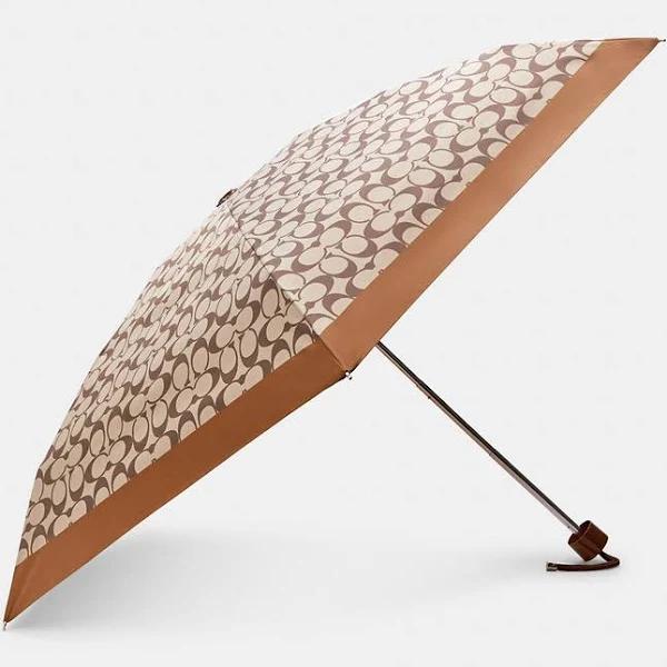 Coach Outlet UV Protection Signature Mini Umbrella Khaki Saddle One Size