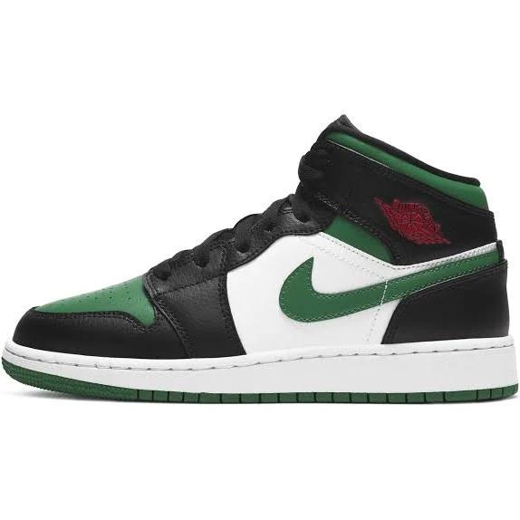 Jordan 1 Mid Green Toe (GS)