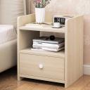 2 x Varossa Classic Bedside Table With Drawer (White Oak)