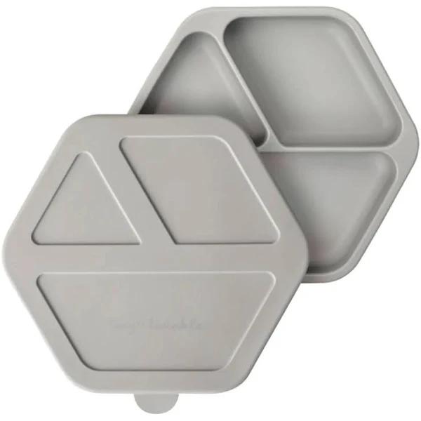 Tiny Twinkle - Silicone Suction Plate and Lid Set - Grey