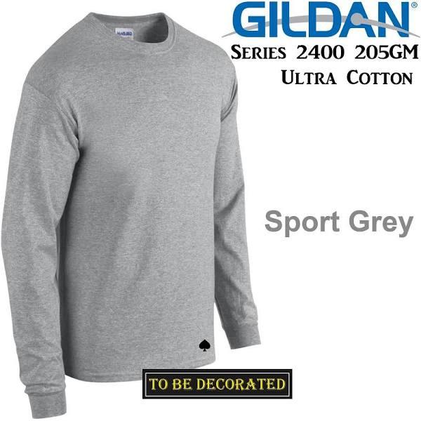 Gildan Long Sleeve T-Shirt Sport Grey Basic Tee S - 5XL Men's Ultra Cotton 4XL