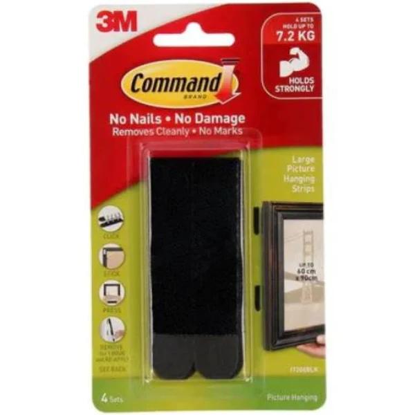 Command Strips 17206BLK Pk4 Bx6