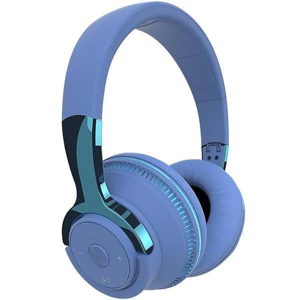 El Contente Wireless Headset Bluetooth Headphone Noise Cancelling Game Headset with Led Light Blue