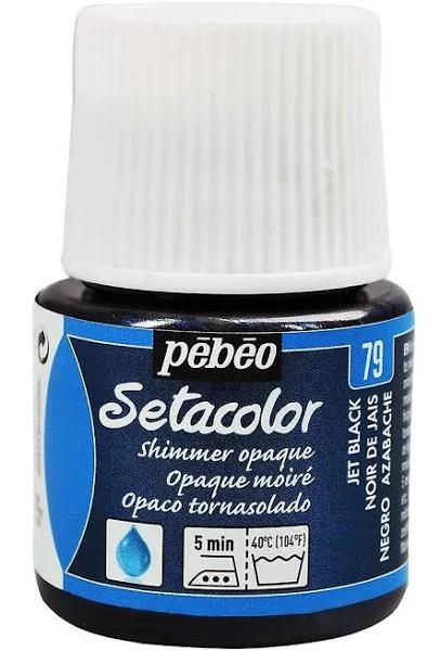 Pebeo Setacolor Opaque Shimmer Fabric Paint 45ml Jet Black