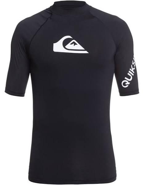 Quiksilver Mens All Time Short Sleeve Rash Vest Black M