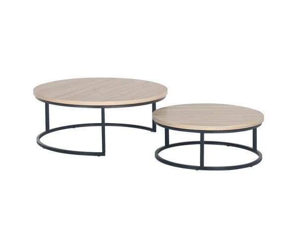 Nevada Round Nesting Coffee Table Set - Natural