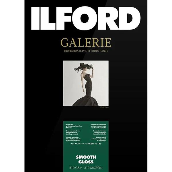 Ilford Galerie Smooth Gloss Paper 8.5 x 11", 25 + 5 Sheets, Sheet Size 8.5x11" Letter[ANSI A], Glossy, Fine Art, Type/Style,