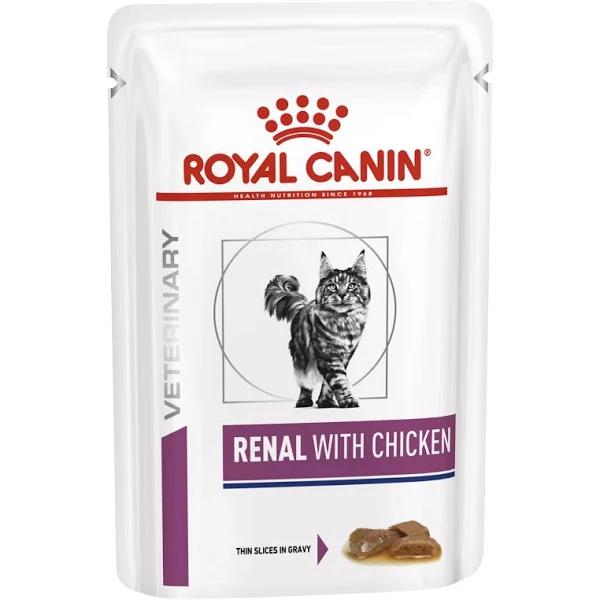 Royal Canin Veterinary Diet Cat Renal Chicken Wet Food Pouches 85g x 12