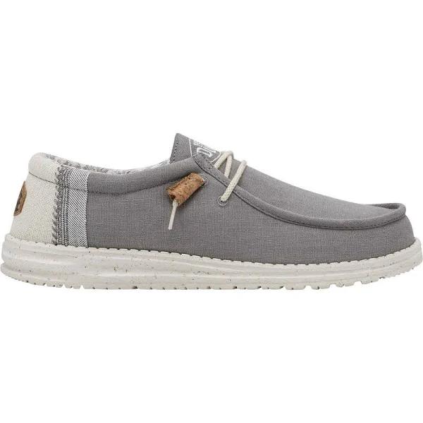 Hey Dude Shoes Wally Linen Natural Shoes - Navy