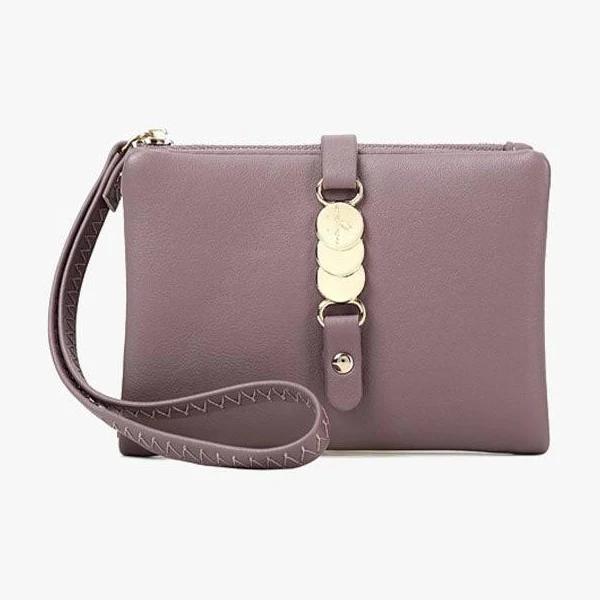 Nevenka Womens Wallets Small RFID Bifold Change Purse with Wrist Strap-WineRed - AfterPay & zipPay Available