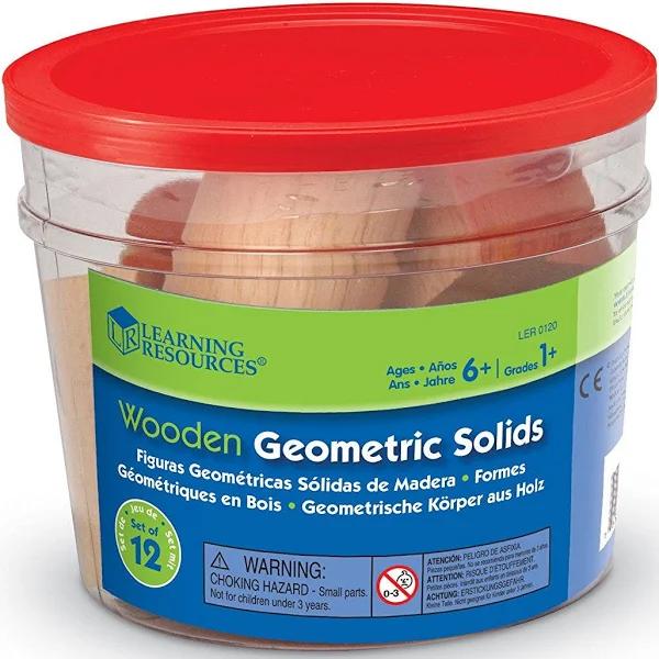 Learning Resources - Wooden Geometric Solids (Set of 12)