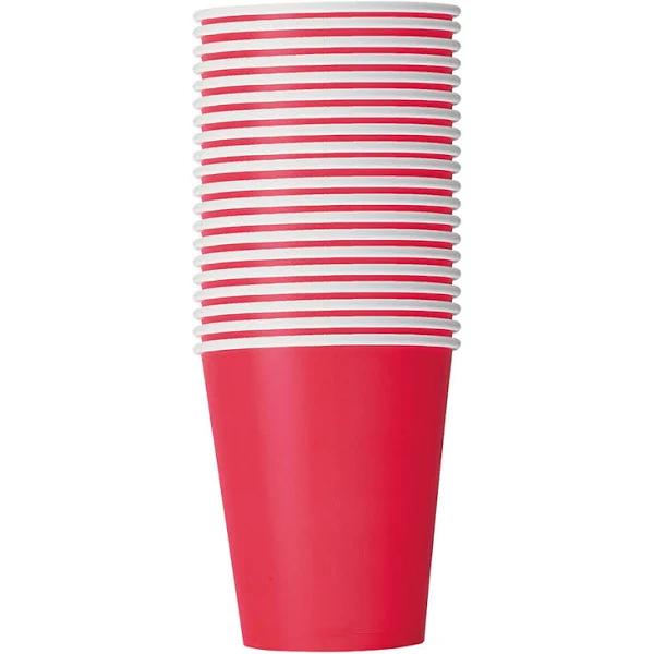 266ml Cups Paper 20 Pack Apple Red