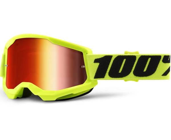 100 Percent Strata 2 Goggles Yellow - Red Mirror