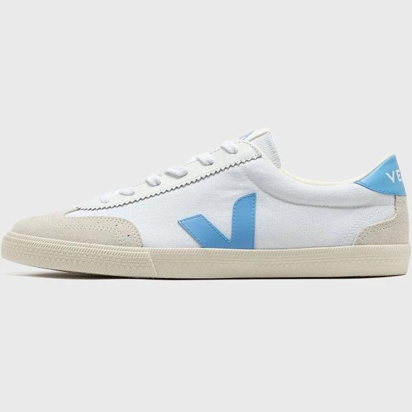 Veja White & Blue Volley Canvas Sneakers