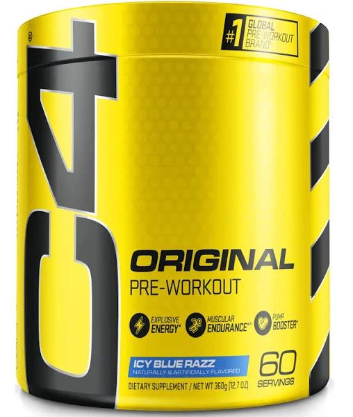 C4 Original Pre Workout Powder Icy Blue Razz - Vitamin C For Immune Support - Sugar Free Preworkout Energy For Men & Women - 150mg Caffeine + Beta