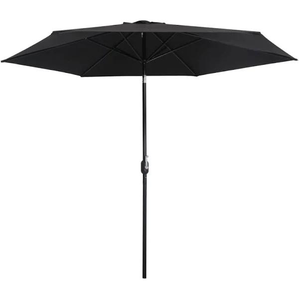 vidaXL Outdoor Parasol with Metal Pole 300 cm Black