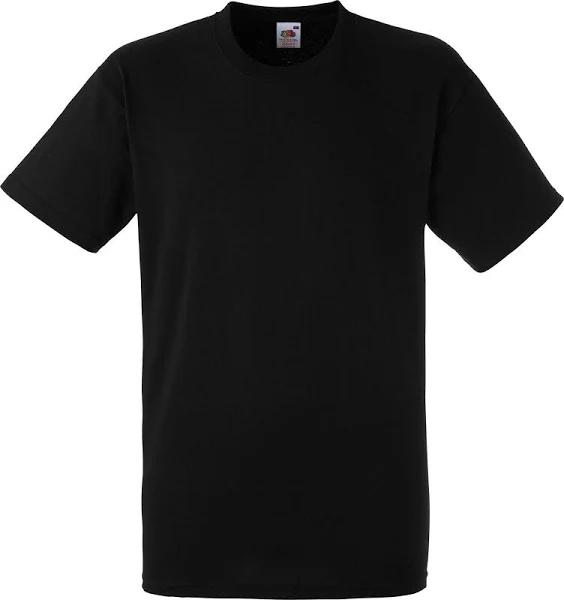 Fruit of The Loom Mens Heavy Weight Belcoro Cotton Short Sleeve T-Shirt Black M Cotton Mens Short T-Shirt