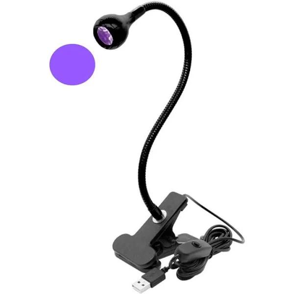 Upgraded Big Chip 395nm UV LED Black Light Fixtures with Gooseneck and Clamp for UV Gel Nail and Ultraviolet Curing Portable Ultra Violet Blacklight