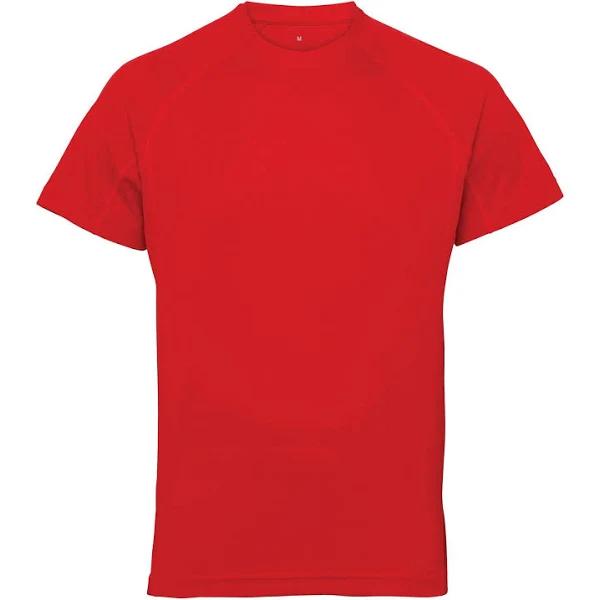 Tri Dri Mens Panelled Short Sleeve T-Shirt Fire Red Mens T-Shirt