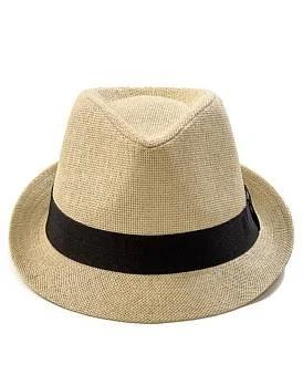 David Jones Alta Linea Trilby with Woven Detail in Natural