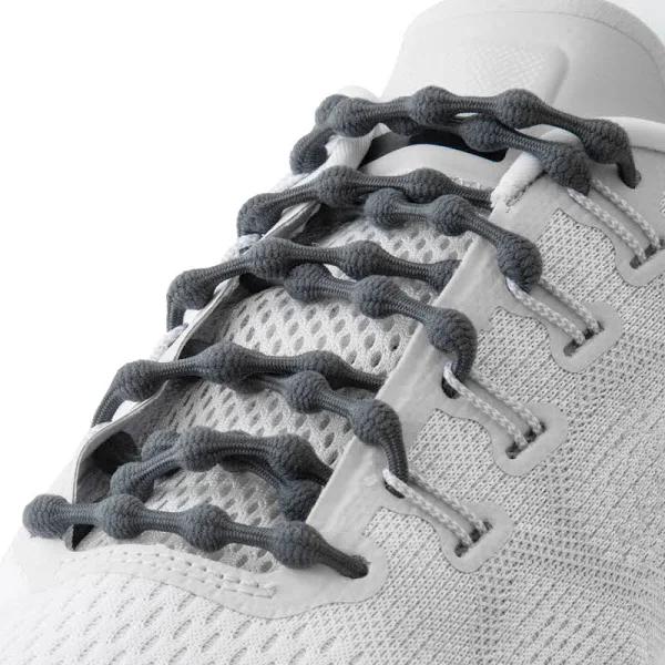 Adults The Original - Caterpy Run No-Tie Shoelaces Gunmetal Gray / 75cm