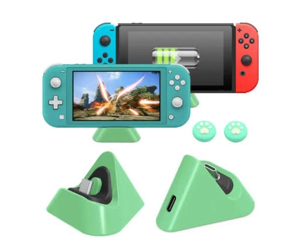 Nintendo Switch Lite and Switch's Charging Dock Small Types Port Charger Station Blue Chargers & Charging Docks