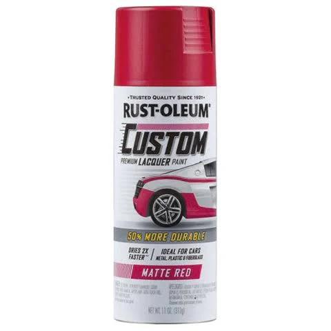 Rust-Oleum Custom Premium Automotive Lacquer Matte - 312g Spray Matt Red