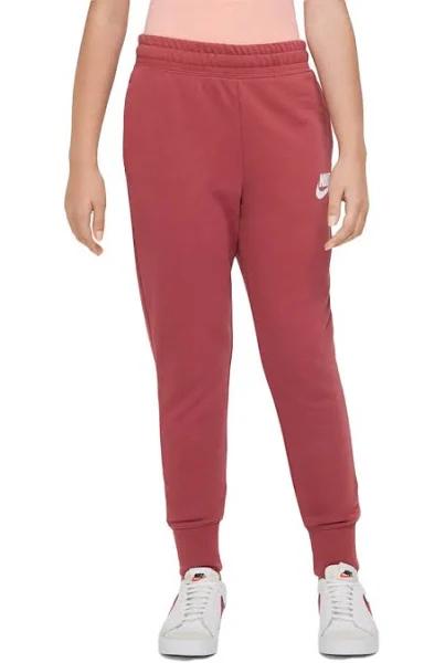 Nike Sportswear Youth Girls' Club French Terry Slim Fit Trackpants / Tracksuit Pants - Canyon Rust/White Size X-Large - AfterPay & zipPay Available