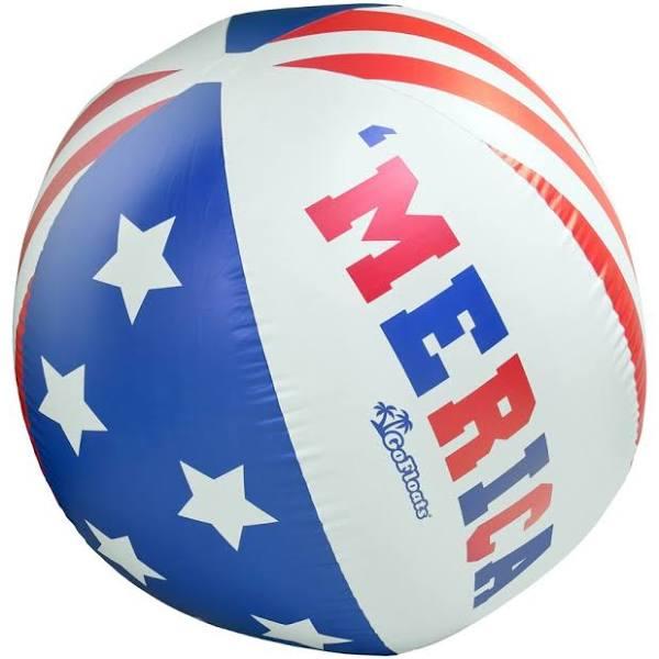 GoFloats 6' Giant Inflatable Beach Ball | Choose 'merica or Classic Design | Extra Large Jumbo Beach Ball with Patch Repair Kit Included