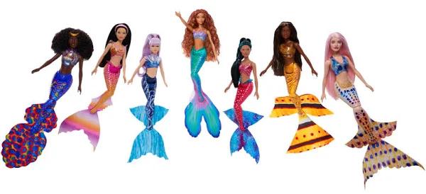 Disney The Little Mermaid Ultimate Ariel Sisters 7-Pack Set, Collection of 7 Fashion Mermaid Dolls, Toys Inspired by the Movie