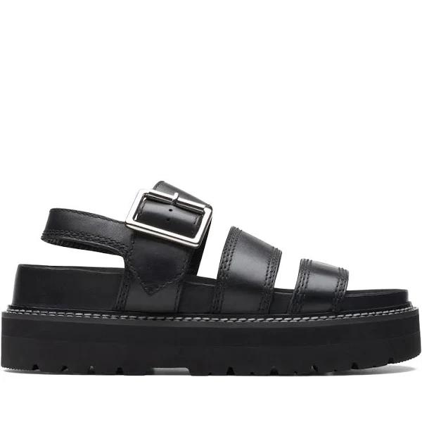 Clarks Orianna Over Womens Flatform Sandals Black UK 4