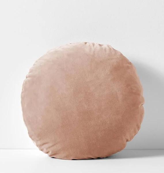 Aura Luxury Velvet 55cm Round Filled Cushion Rosewater