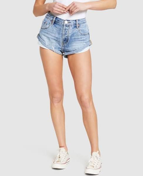 One Teaspoon Womens Low Waisted Denim Bandits Shorts Hollywood Blue Size 30