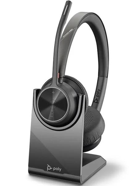 Poly 218476-01 Voyager 4320 UC USB-A Bluetooth Headset With Charging Stand