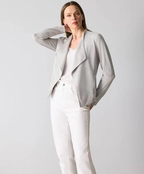 Trenery Bamboo Viscose Marle Jacket in Light Grey Marle Grey XXS