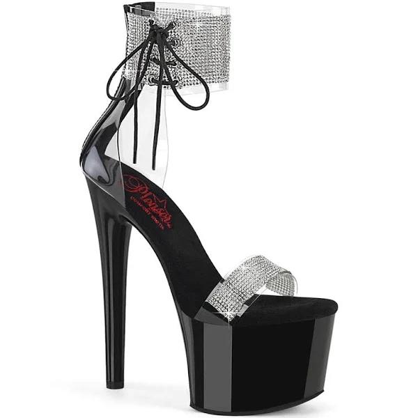 Pleaser PASSION-727RS Clear Black/Black Size 10