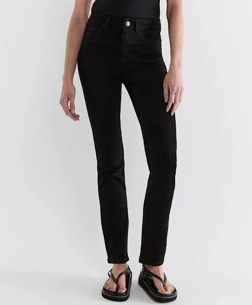 Jag Women's Bianca Slim Straight Jeans in Black Size 26/8