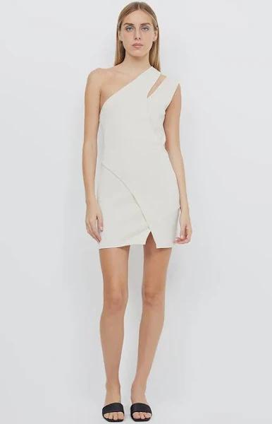 Bec & Bridge Mira Asym Knit Mini Dress (Ivory) S