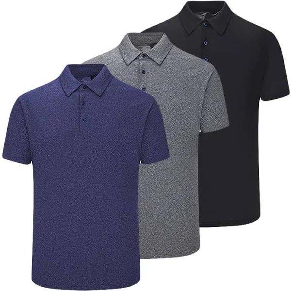 AKAWOOKO 3 Pack Polo Shirts for Men Dry Fit Performance Short Sleeve Golf Polo Shirts