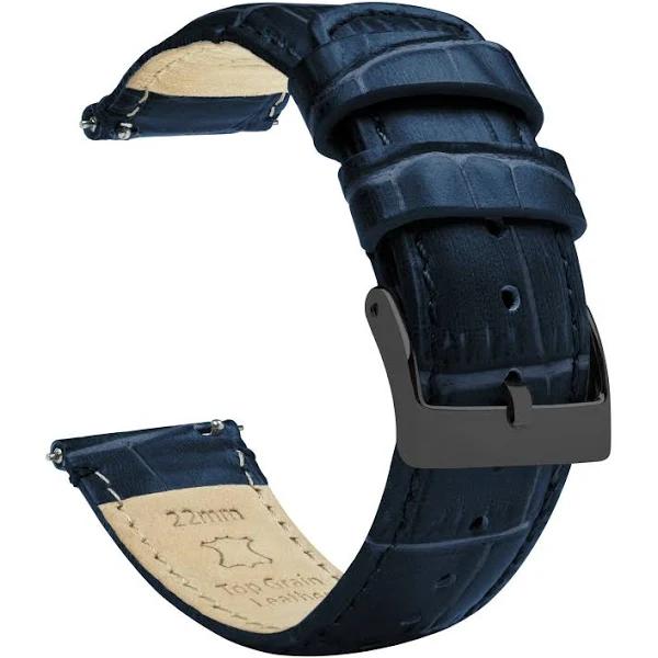 Navy Blue Watch Band / Strap | Alligator Grain Leather | Barton