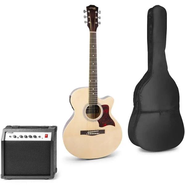 Max ShowKit Natural Electric Acoustic Guitar Pack