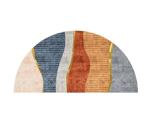 Semicircle Geometry Nordic Door Mat Non-slip Soft Bath Mat Entrance Floor Rugs White Welcome Mat Area Carpet Living Room Bedroom